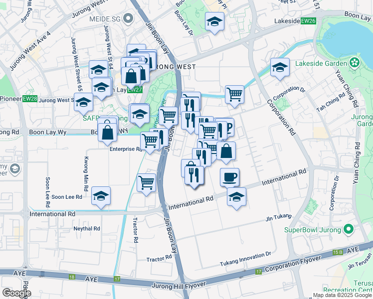 map of restaurants, bars, coffee shops, grocery stores, and more near in Singapore