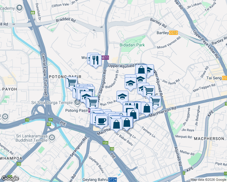 map of restaurants, bars, coffee shops, grocery stores, and more near in Singapore