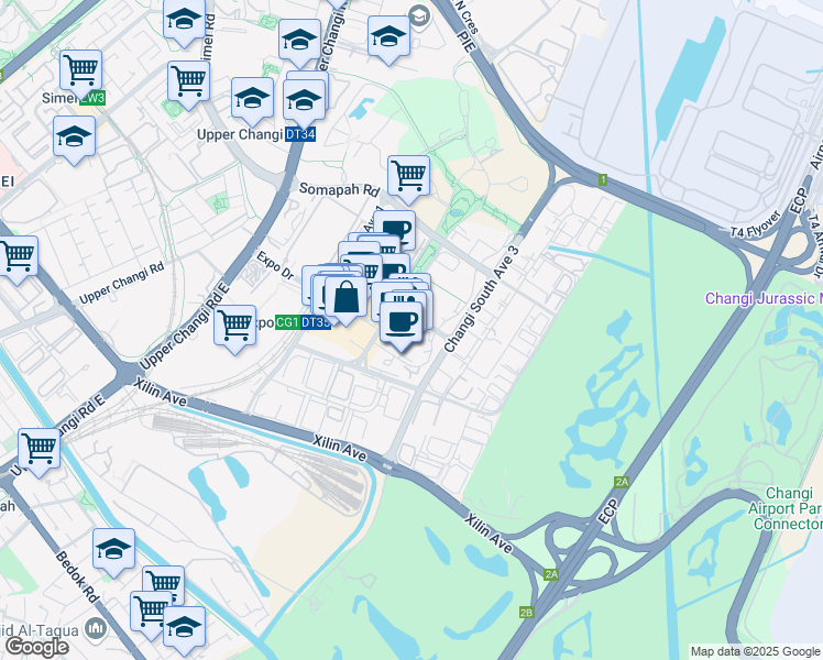 map of restaurants, bars, coffee shops, grocery stores, and more near in Singapore