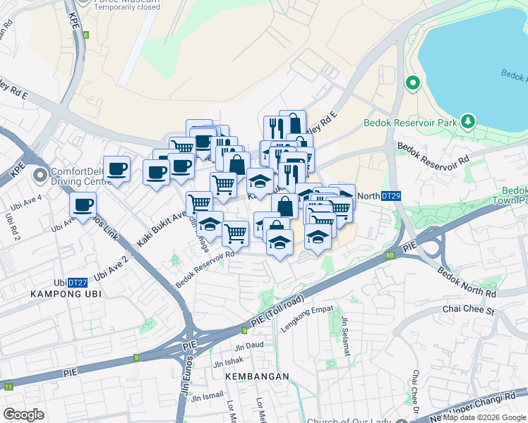 map of restaurants, bars, coffee shops, grocery stores, and more near in Singapore