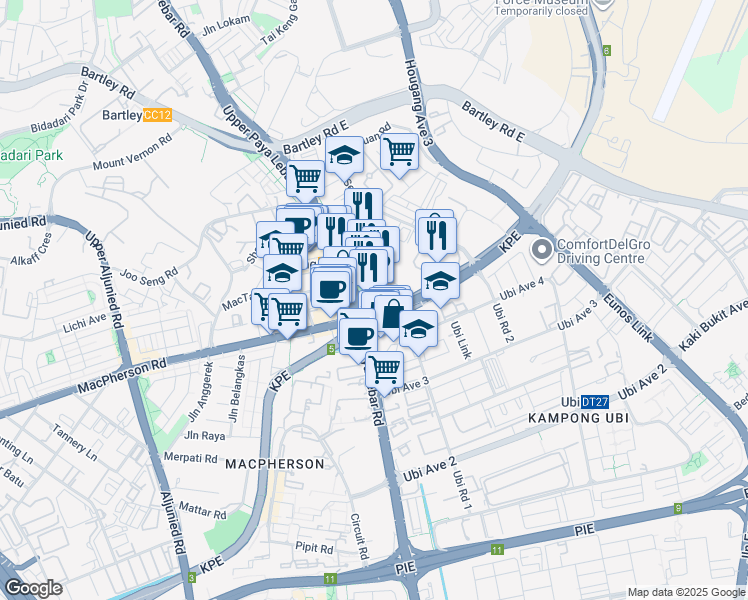 map of restaurants, bars, coffee shops, grocery stores, and more near in Singapore