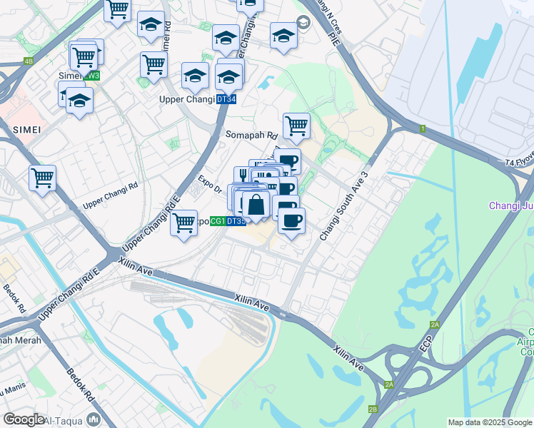 map of restaurants, bars, coffee shops, grocery stores, and more near in Singapore