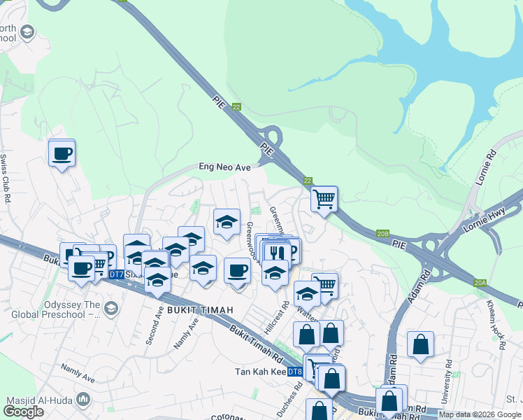 map of restaurants, bars, coffee shops, grocery stores, and more near in Singapore