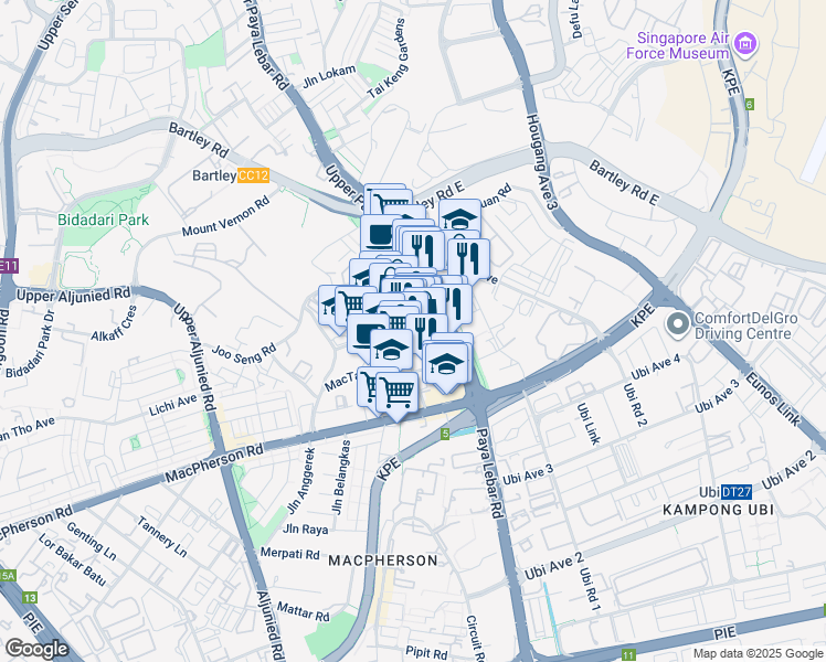 map of restaurants, bars, coffee shops, grocery stores, and more near in Singapore