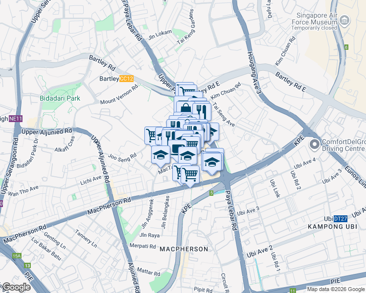 map of restaurants, bars, coffee shops, grocery stores, and more near in Singapore