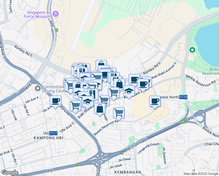 map of restaurants, bars, coffee shops, grocery stores, and more near in Singapore