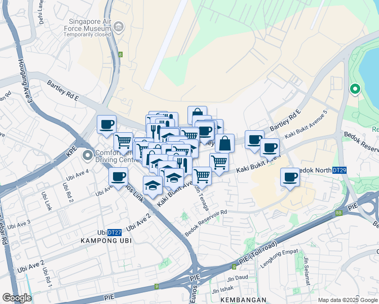 map of restaurants, bars, coffee shops, grocery stores, and more near in Singapore