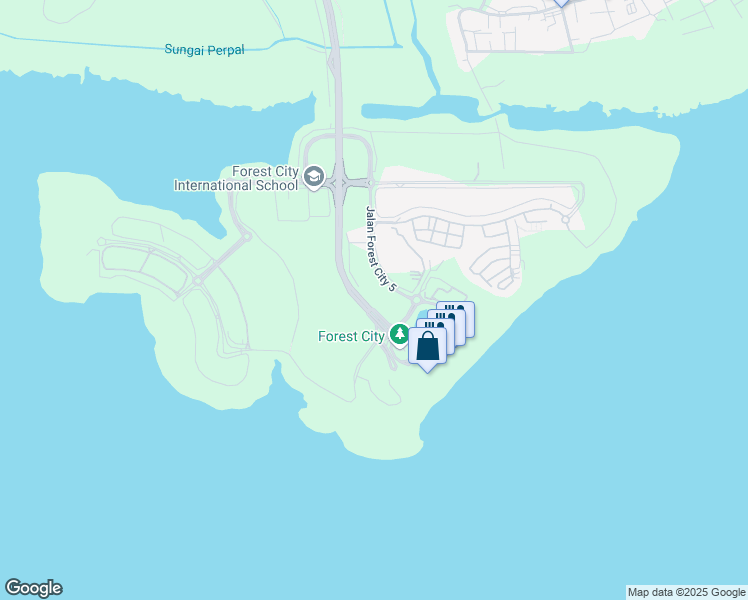 map of restaurants, bars, coffee shops, grocery stores, and more near in Gelang Patah