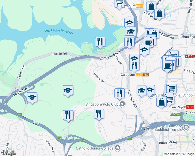 map of restaurants, bars, coffee shops, grocery stores, and more near in Singapore