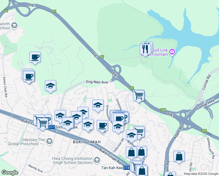 map of restaurants, bars, coffee shops, grocery stores, and more near in Singapore