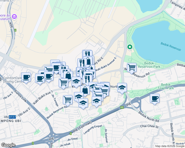 map of restaurants, bars, coffee shops, grocery stores, and more near in Singapore