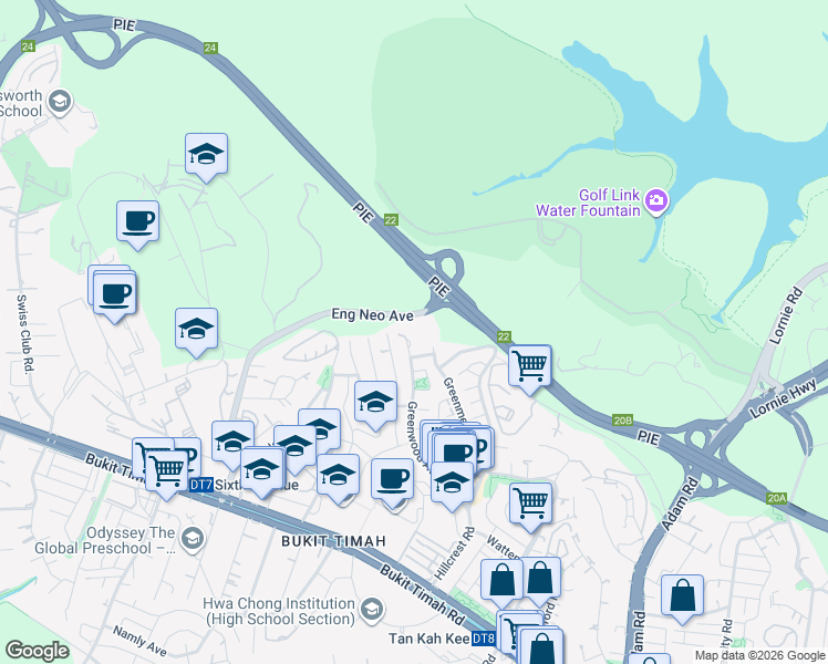 map of restaurants, bars, coffee shops, grocery stores, and more near in Singapore