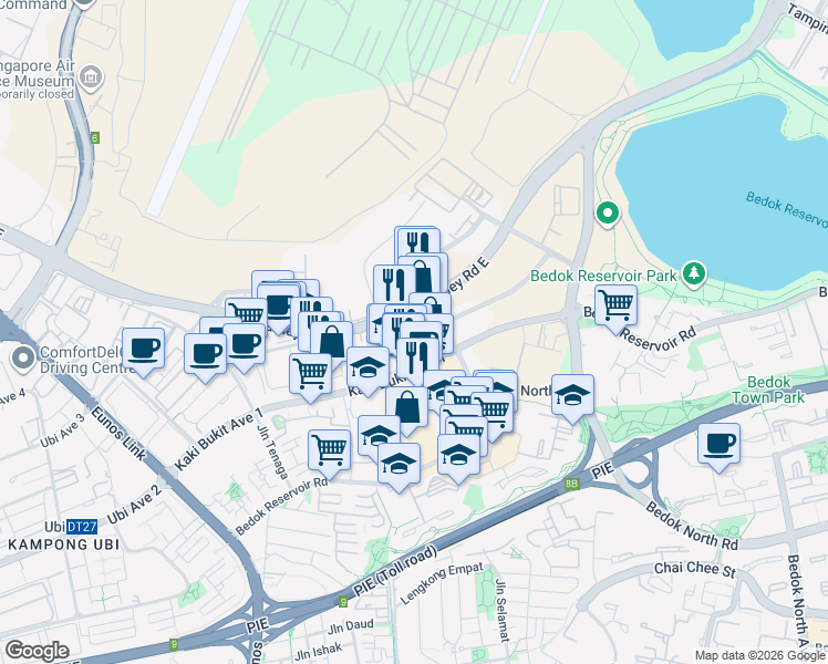 map of restaurants, bars, coffee shops, grocery stores, and more near in Singapore