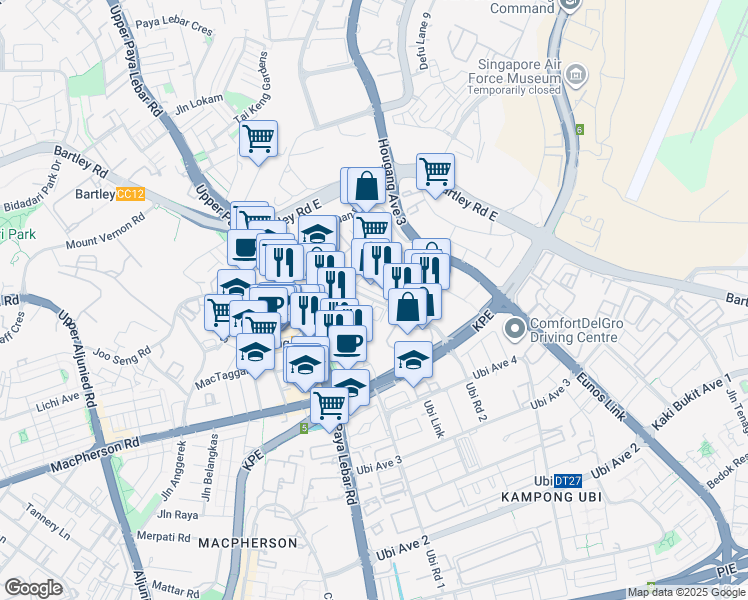 map of restaurants, bars, coffee shops, grocery stores, and more near in Singapore