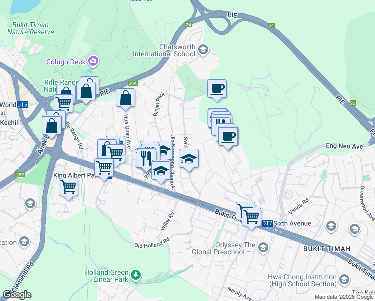 map of restaurants, bars, coffee shops, grocery stores, and more near in Singapore