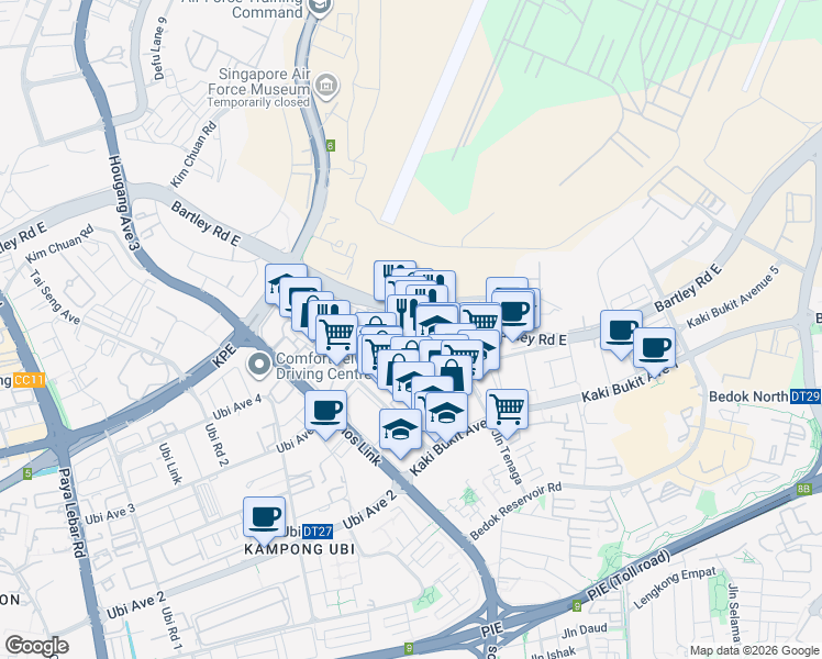 map of restaurants, bars, coffee shops, grocery stores, and more near in Singapore