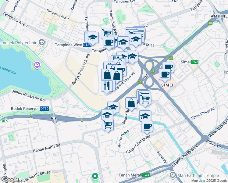 map of restaurants, bars, coffee shops, grocery stores, and more near in Singapore