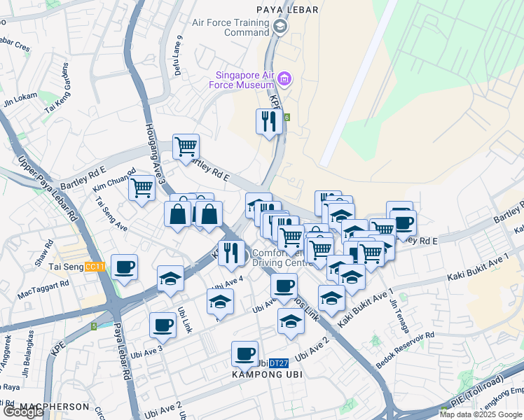 map of restaurants, bars, coffee shops, grocery stores, and more near in Singapore