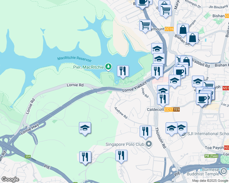 map of restaurants, bars, coffee shops, grocery stores, and more near in Singapore