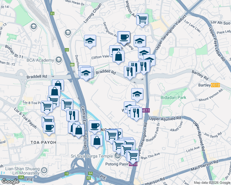 map of restaurants, bars, coffee shops, grocery stores, and more near in Singapore