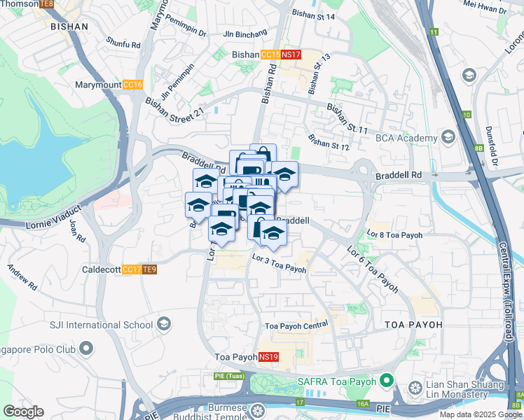 map of restaurants, bars, coffee shops, grocery stores, and more near in Singapore