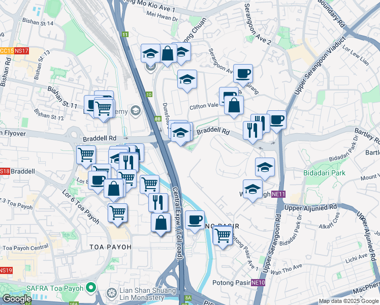 map of restaurants, bars, coffee shops, grocery stores, and more near in Singapore