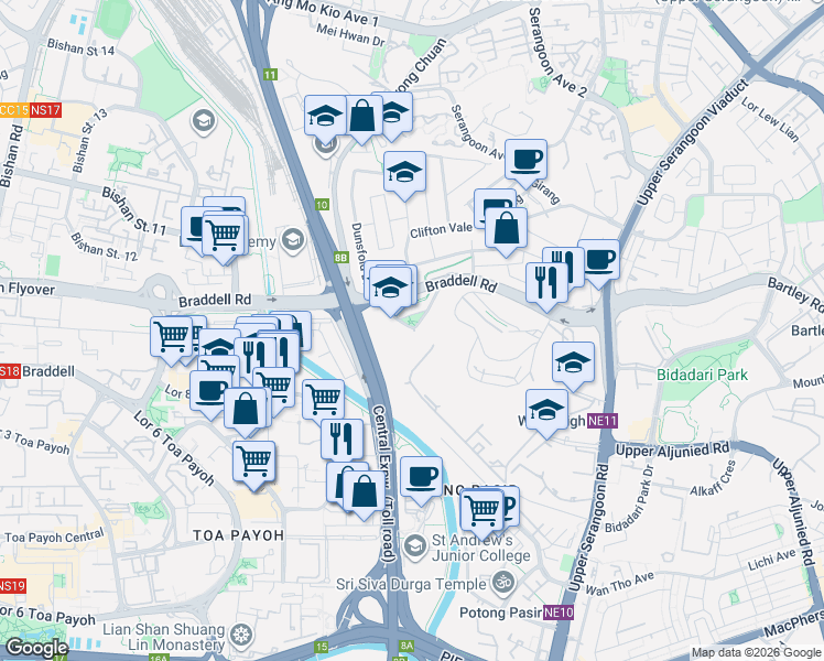 map of restaurants, bars, coffee shops, grocery stores, and more near in Singapore