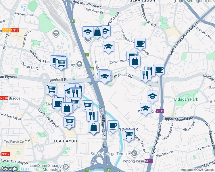 map of restaurants, bars, coffee shops, grocery stores, and more near in Singapore