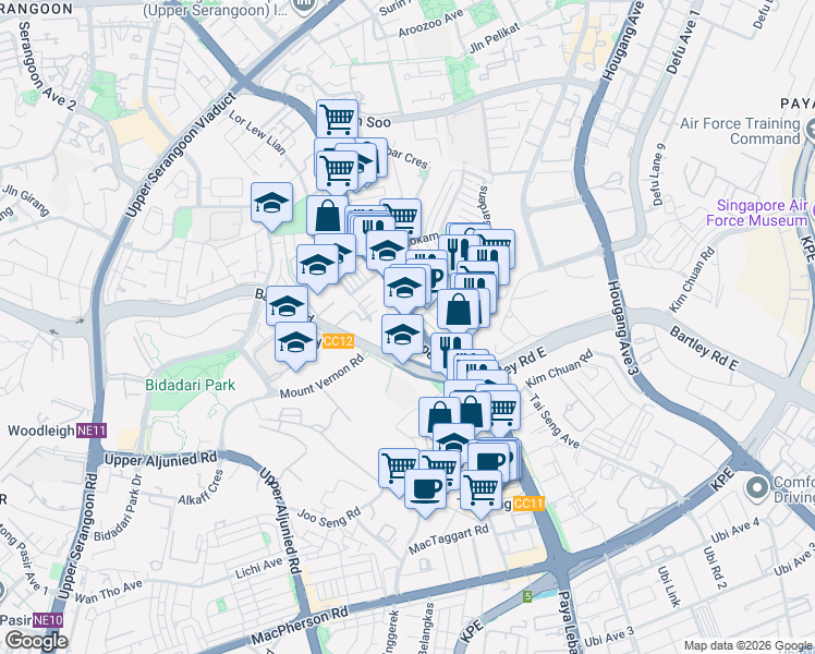 map of restaurants, bars, coffee shops, grocery stores, and more near in Singapore