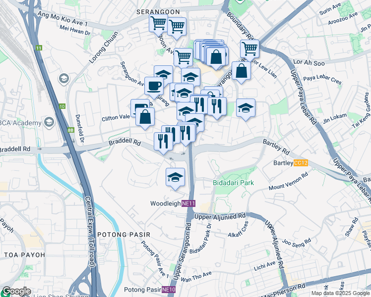 map of restaurants, bars, coffee shops, grocery stores, and more near in Singapore
