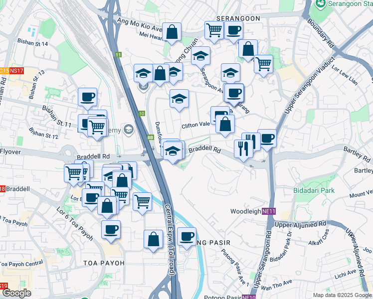 map of restaurants, bars, coffee shops, grocery stores, and more near in Singapore