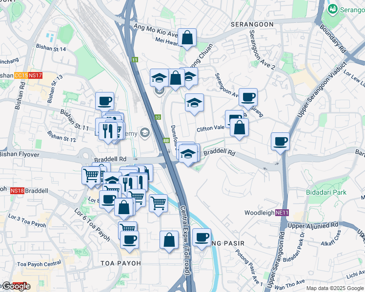 map of restaurants, bars, coffee shops, grocery stores, and more near in Singapore