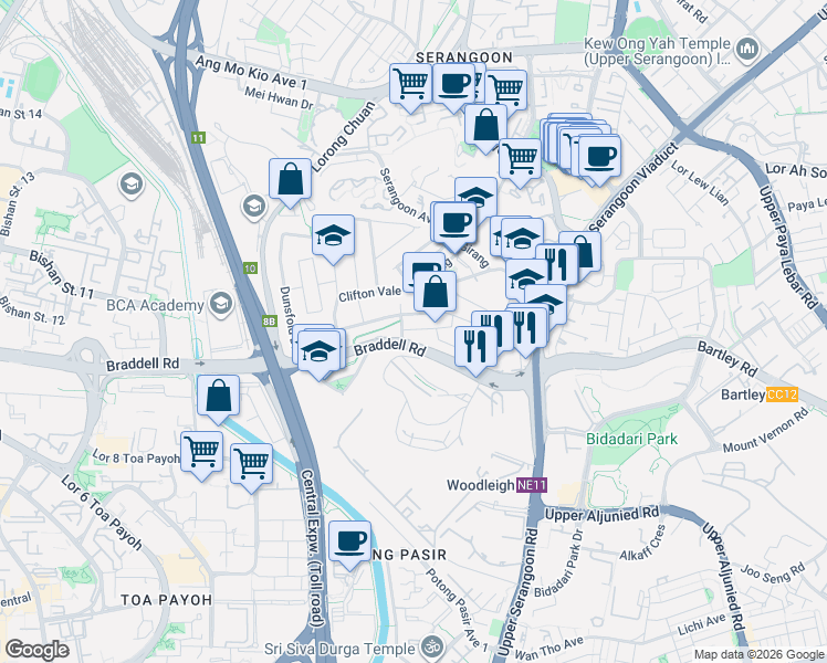 map of restaurants, bars, coffee shops, grocery stores, and more near in Singapore