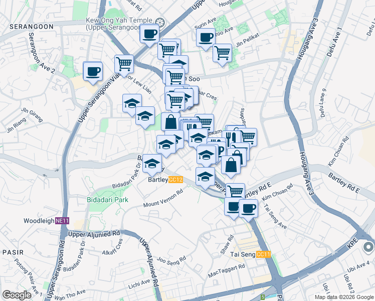map of restaurants, bars, coffee shops, grocery stores, and more near in Singapore