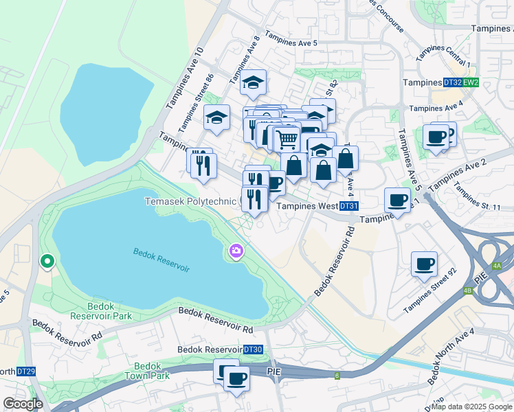 map of restaurants, bars, coffee shops, grocery stores, and more near in Singapore