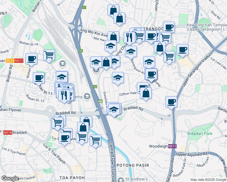 map of restaurants, bars, coffee shops, grocery stores, and more near in Singapore