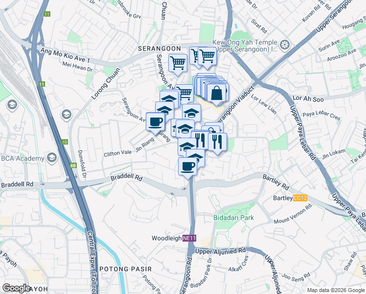 map of restaurants, bars, coffee shops, grocery stores, and more near in Singapore