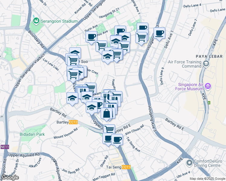 map of restaurants, bars, coffee shops, grocery stores, and more near in Singapore
