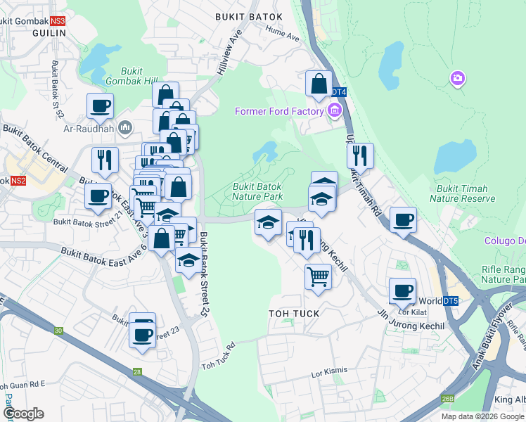 map of restaurants, bars, coffee shops, grocery stores, and more near in Singapore