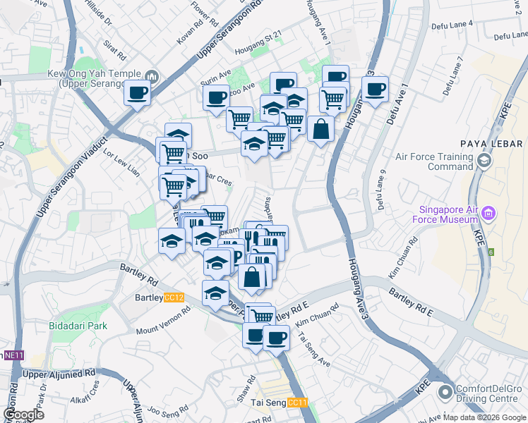 map of restaurants, bars, coffee shops, grocery stores, and more near in Singapore