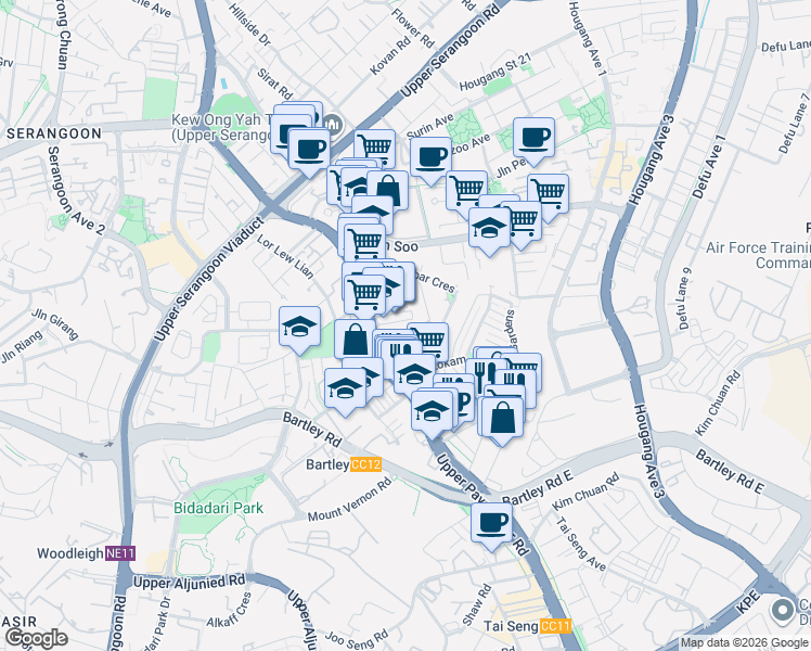 map of restaurants, bars, coffee shops, grocery stores, and more near in Singapore