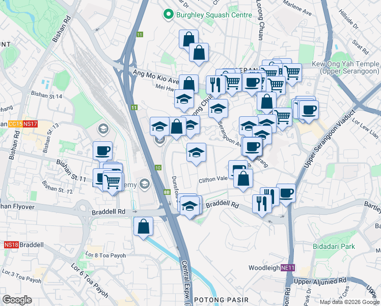 map of restaurants, bars, coffee shops, grocery stores, and more near in Singapore