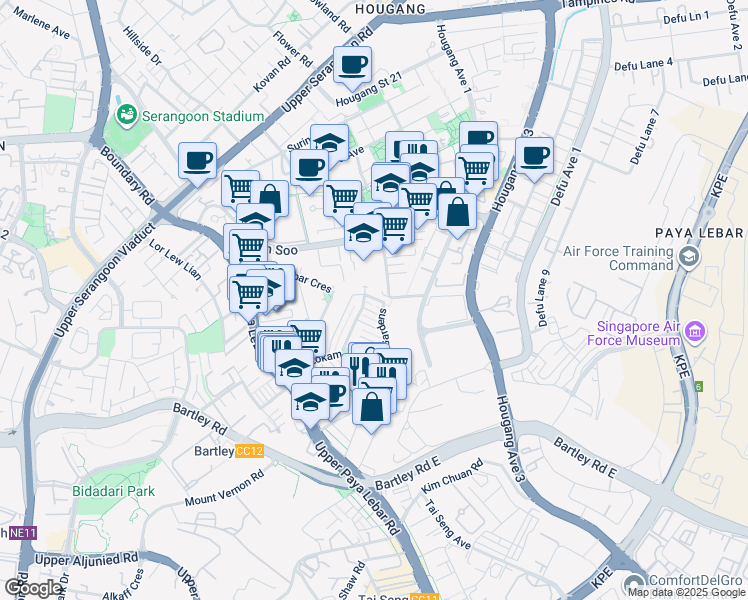 map of restaurants, bars, coffee shops, grocery stores, and more near in Singapore