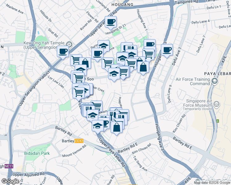 map of restaurants, bars, coffee shops, grocery stores, and more near in Singapore