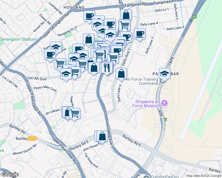 map of restaurants, bars, coffee shops, grocery stores, and more near in Singapore