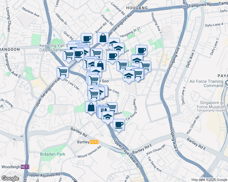 map of restaurants, bars, coffee shops, grocery stores, and more near in Singapore