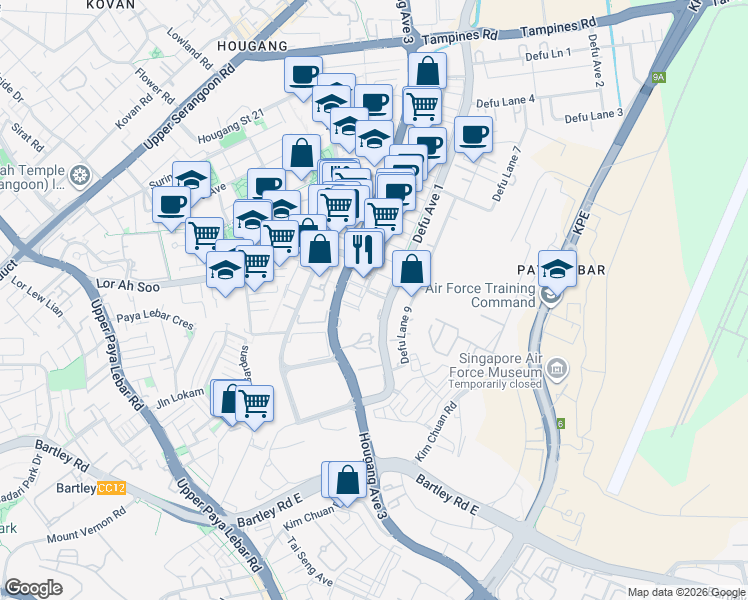 map of restaurants, bars, coffee shops, grocery stores, and more near in Singapore