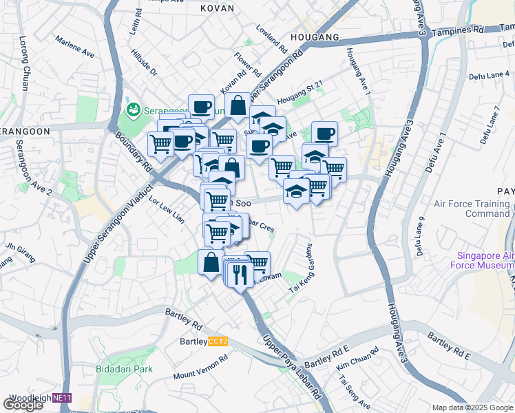 map of restaurants, bars, coffee shops, grocery stores, and more near in Singapore