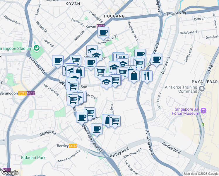 map of restaurants, bars, coffee shops, grocery stores, and more near in Singapore