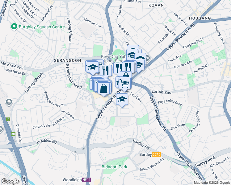 map of restaurants, bars, coffee shops, grocery stores, and more near in Singapore